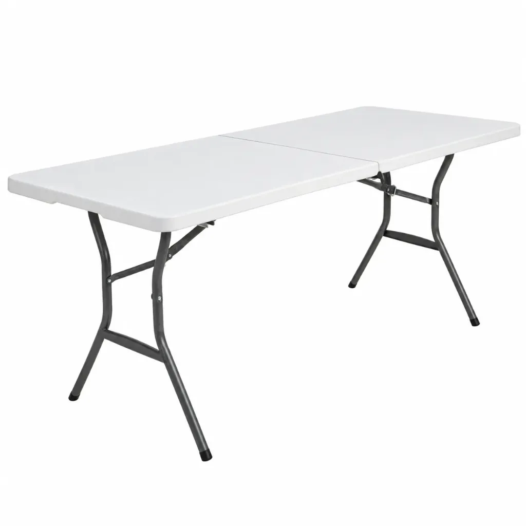 Table pliante en malette 183x76 cm blanc