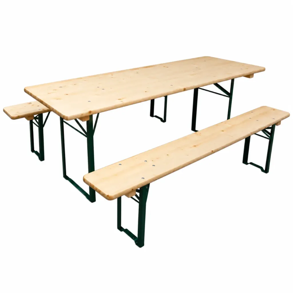 [ESB22080] Ensemble set brasserie 220X80cm (1 table + 2 bancs)