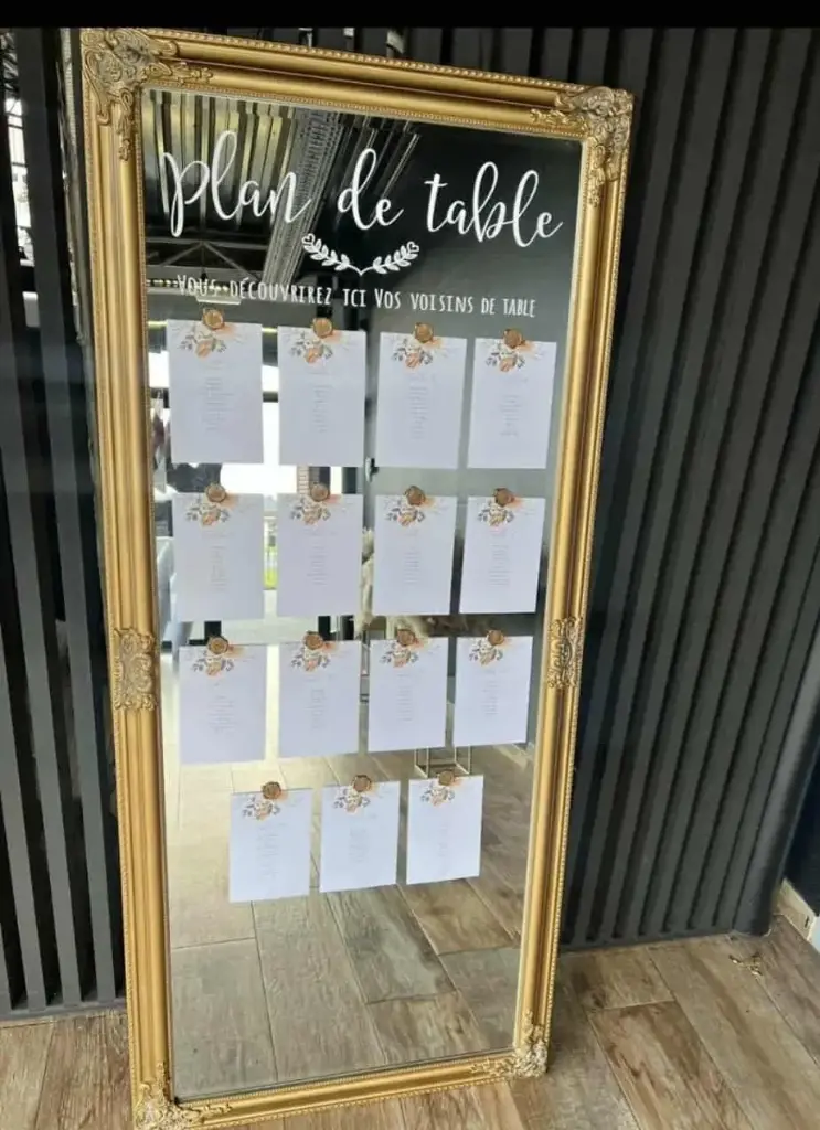 Miroir décoratif doré 160x70