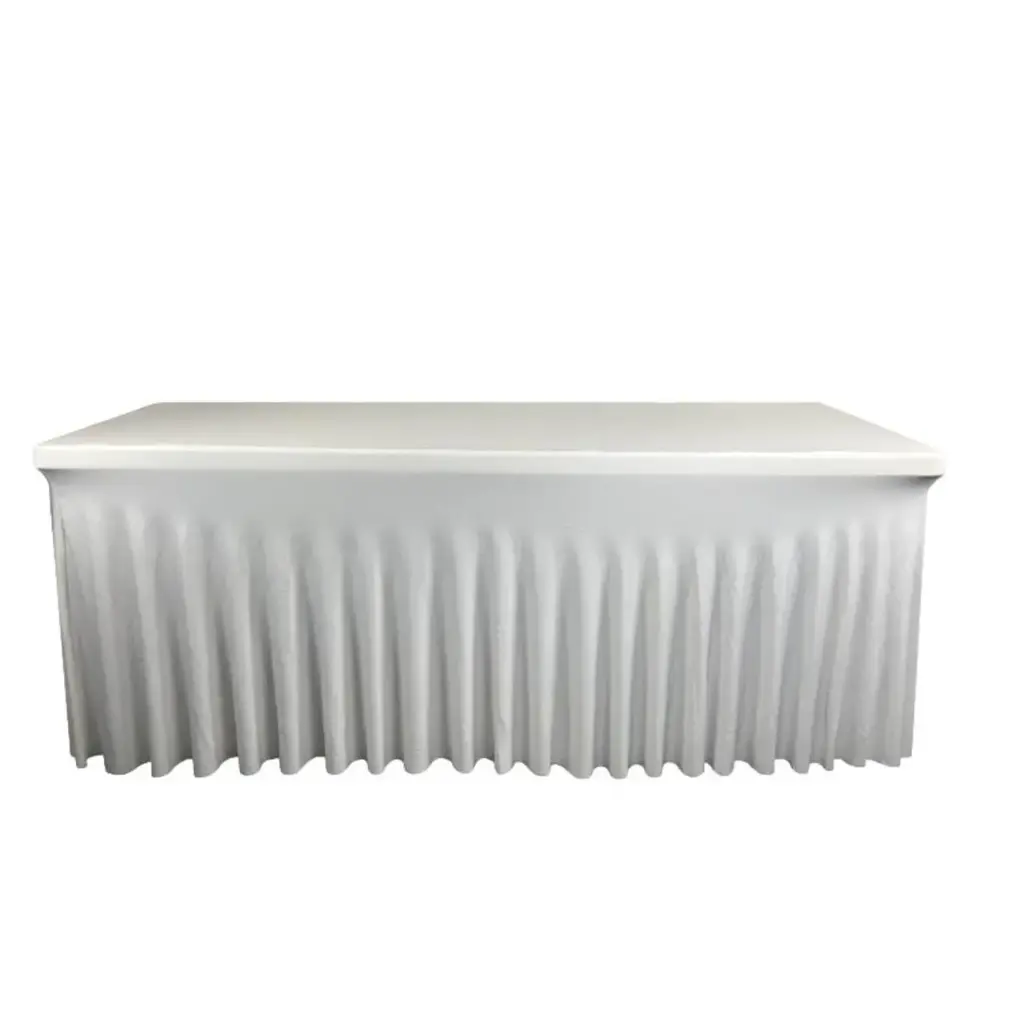 Nappe rectangle lycra juponnage blanche 183