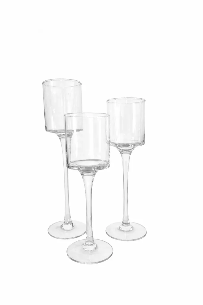 Lot de 3 Photophores bougie sur pied