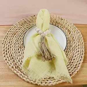 Serviette en gaze de coton jaune