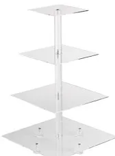 Support 4 étages en acrylique transparent carre